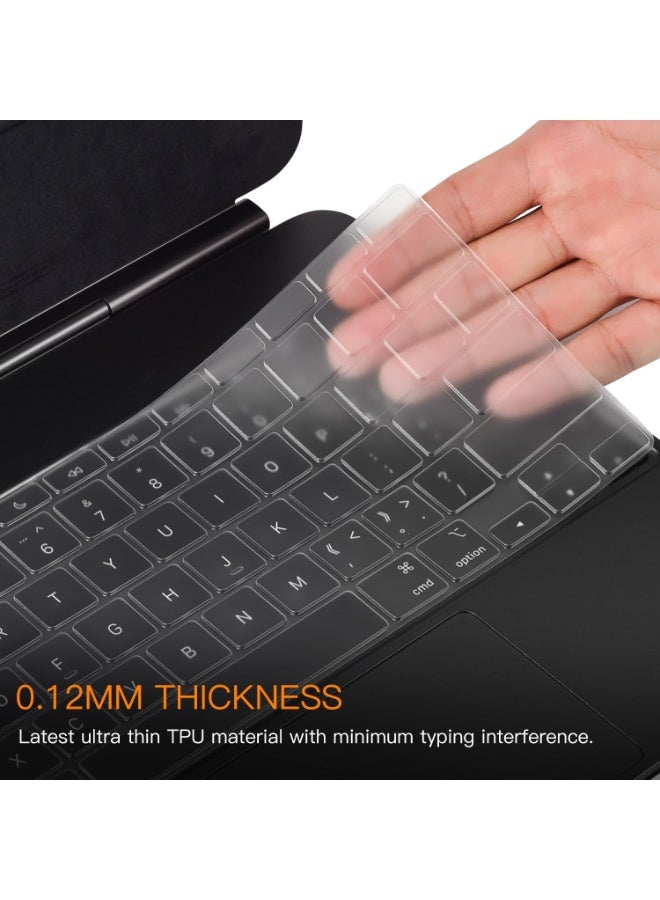 غطاء لوحة مفاتيح للوحة ماجيك (M5/M4) لجهاز iPad Pro 13-inch 2025/2024 ورقاقة M3 لجهاز iPad Air 13-inch 2025 US Enter TPU Protector لإكسسوارات لوحة مفاتيح iPad ماجيك (شفاف) - Image 4